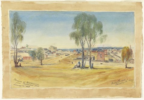 Portion of Melbourne from Batman's Hill February 20th 1843, 1889