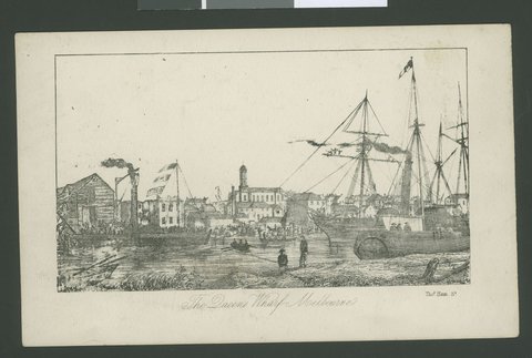 The Queen's Wharf, Melbourne, 1854