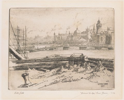 Queen's Bridge, River Yarra, 1917