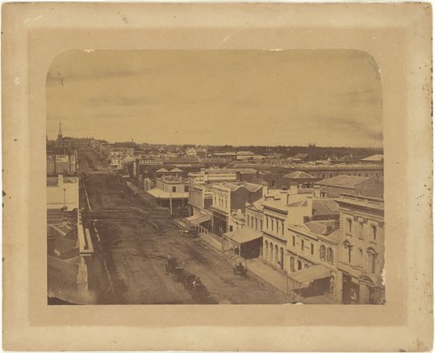 Collins Street looking East from below Elizabeth Street, c. 1862