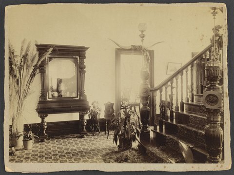 Hall and drawing room of Thalassa Williamstown Victoria, 1880?