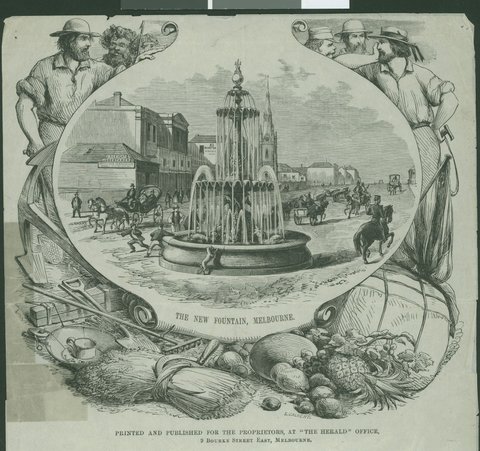 The New Fountain, Melbourne, 1860–65