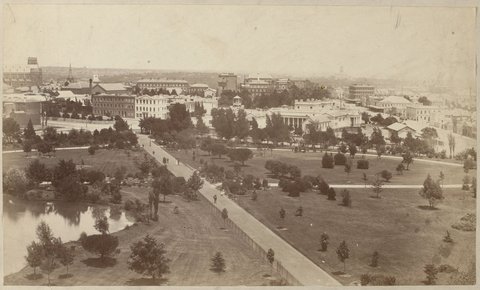 [Melbourne from the Exhibition Buildings], 1880–90
