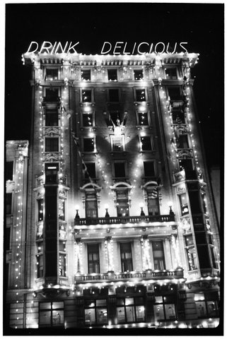 Melbourne streets illuminated for the 1954 Royal Visit