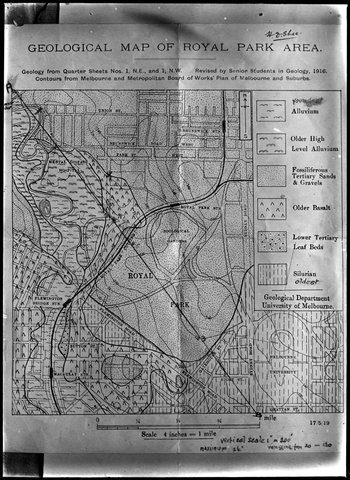 Geological map of Royal Park area, 1916