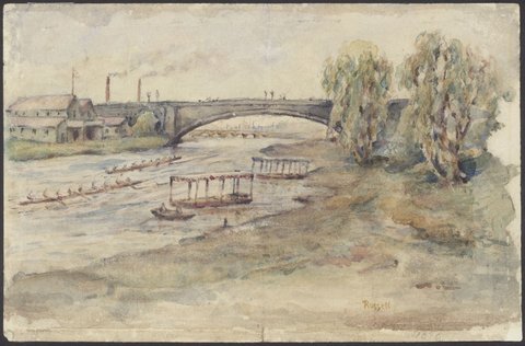 Princes Bridge from the east, 1870