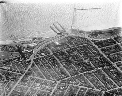 Aerial view of St. Kilda, Victoria, 1940–50