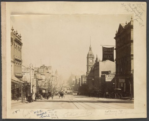 Collins St., looking west from Russell St, 1888–90