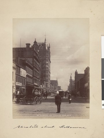 Elizabeth Street from Flinders Street [Melbourne, Vic.], 1891–97