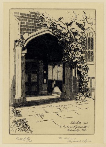 The Porchway, Registrar's Office, University, Melb. [Melbourne], 1923