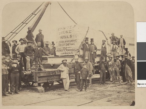 [Granite block for the Burke and Wills monument in the Melbourne Cemetery], 1864