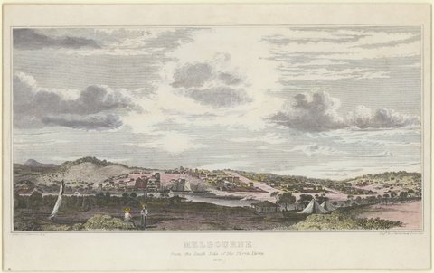 MELBOURNE from the South Side of the Yarra Yarra 1839, c. 1900