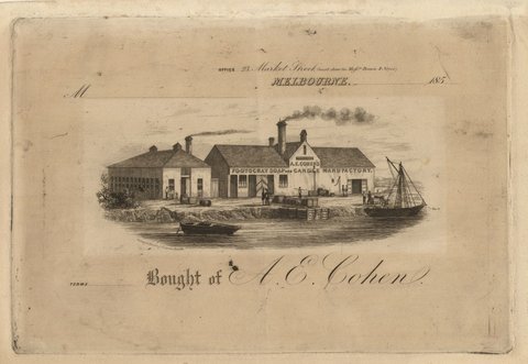 A.E. Cohen's Footscray soap and candle manufactory, 1852
