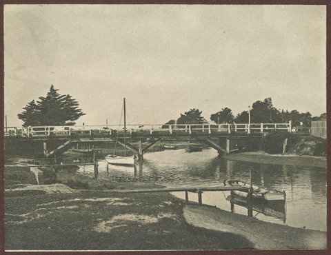 Mordialloc Creek. About 1900. Bridge on the Point Nepean Road (Nepean Highway), c. 1900