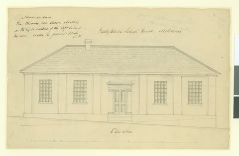 Presbyterian School House. Melbourne / Elevation [Also known as Scots School House], 1839