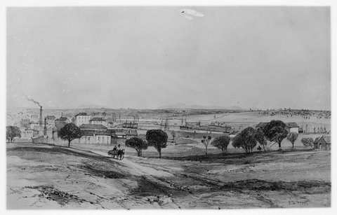 View from Batman's Hill, Melbourne, 1847–60