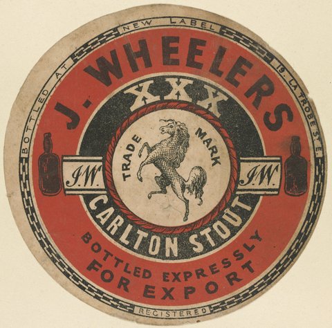 J. Wheeler's XXX Carlton Stout bottled expressly for export, 1851–85