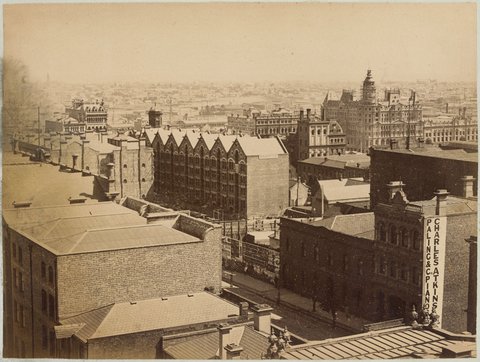 Part of Melbourne (city) and South Melbourne from dome of law courts, 1888?
