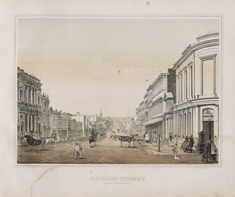Collins Street (from Queen Street), 1863?