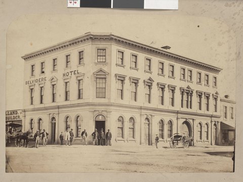 Belvidere Hotel, [corner of Brunswick Street and Victoria Parade], c. 1864