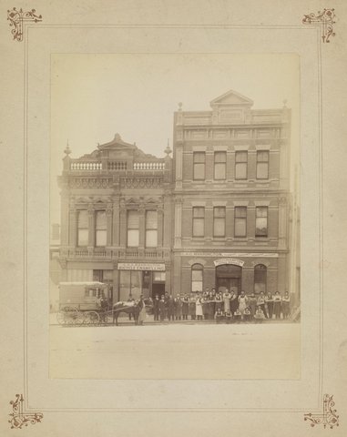 Exterior views of G.H.G. Wharington Tinsmith and Japanning Works Lonsdale Street Melbourne, 1889–1907