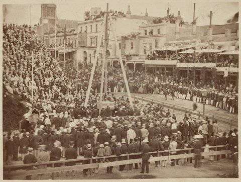 H R H Prince Alfred Duke of Edinburgh Laying the Foundation Stone of the Melbourne Town HAll 1867
