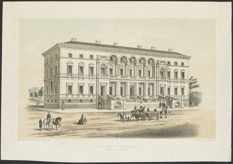 The new Treasury, Melbourne, 1857?