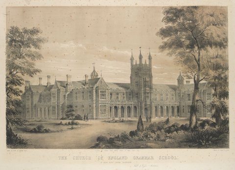 The Church of England Grammar School, St Kilda Road, South Melbourne, 1858