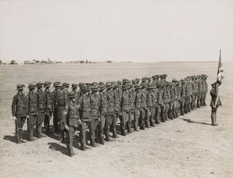 Williamstown March 28th 1923 H. E. Governor Hon. Colonel of the 24th Battn.. inspecting his Guard of Honour