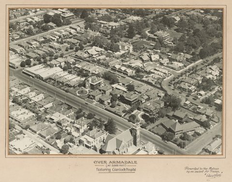 Over Armadale (at 2000 feet) featuring Glenloch Hospital, c. 1937