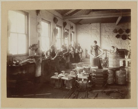 Interiors of G.H.G. Wharington Tinsmith and Japanning Works Lonsdale Street Melbourne, 1889–1907