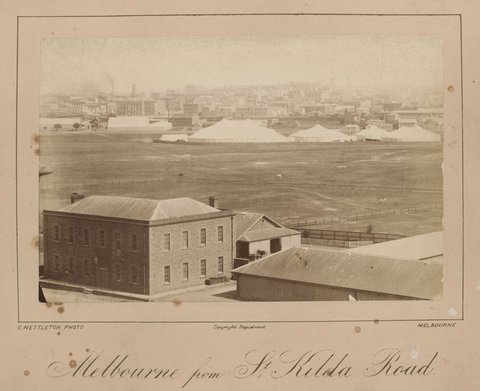 Melbourne from the St. Kilda Road, looking westwards, c. 1878