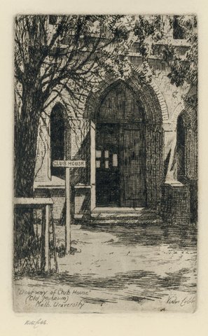 Doorway of Club House (Old Museum) Melb. [Melbourne] University, 1910–30