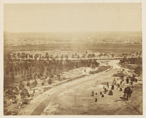 Holtermann's Exposition. Victorian Scenery no.40-50 Panorama of Melbourne from the tower of Government House, 1876