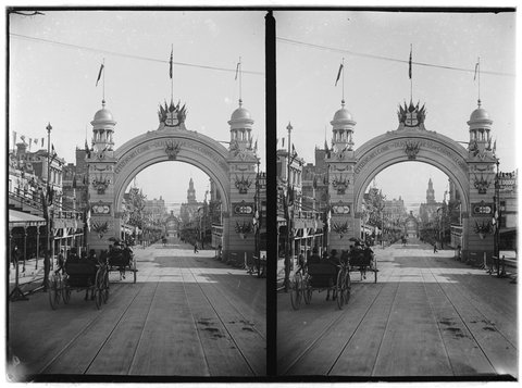 [Arch of Bourke Street, Melbourne], c. 1901