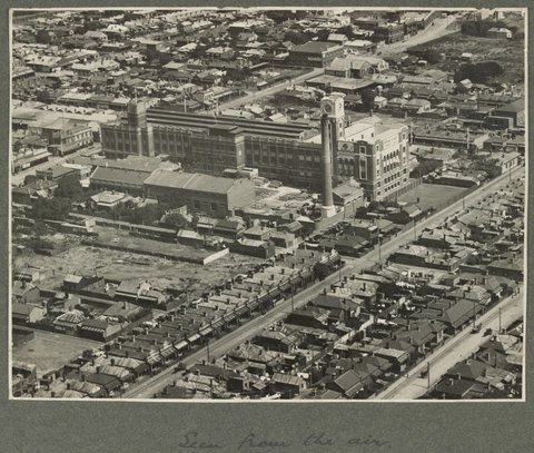 Aerial views of Bryant & May factory, Richmond, Victoria, 1915–30