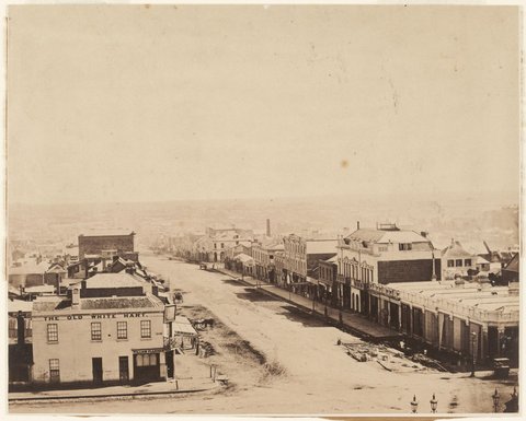 Bourke Street [looking west from Spring Street], 1858