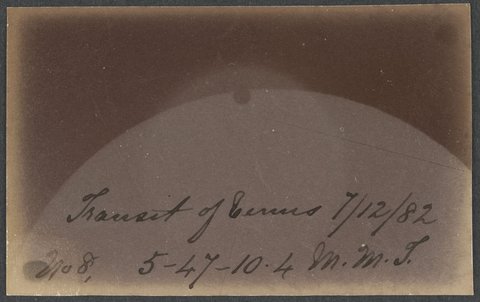 Transit of Venus - photographs taken by the Astronomical Society of Victoria at the Melbourne Observatory, 1882