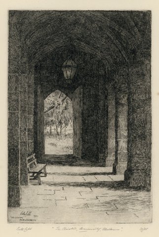 The Cloister, Melb. [Melbourne] University, 1921