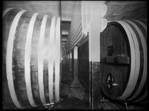 Interior of the Victoria Bitter cellar near the Fitters shop looking towards Swanston Street, 1938–39