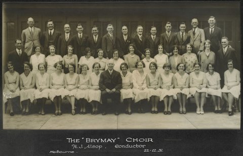 The "Brymay" choir, H. J. Alsop, conductor, Melbourne, 22-12-31, 1931