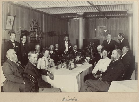 Annual meeting of Aust. Ornithologists Union, mutton bird dinner, Melbourne, 1902 (Nov.) Vic, c. 1902
