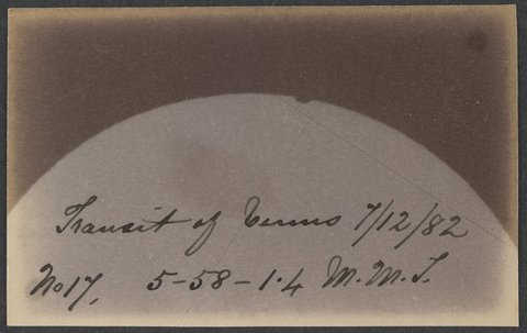 Transit of Venus - photographs taken by the Astronomical Society of Victoria at the Melbourne Observatory, 1882