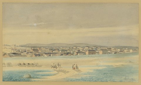 Melbourne from the Flagstaff Hill. With Key, 1853