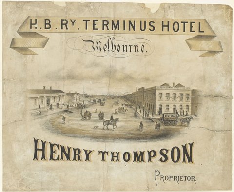 H. B. Ry. [i.e. Hobson's Bay Railway] TERMINUS HOTEL, 1870