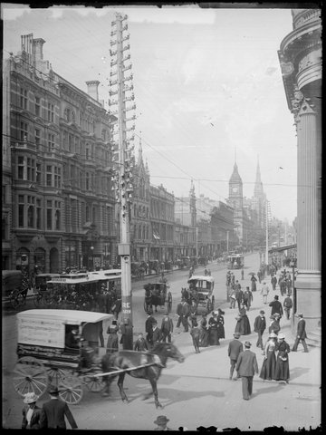 [Collins Street from the corner of Elizabeth Street, Melbourne, Vic.], 1910–14