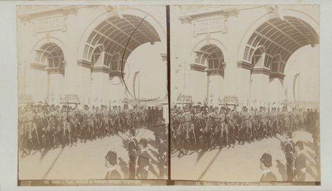 Duke's visit - arrival at Prince's Bridge Melbourne, Vic, 1901