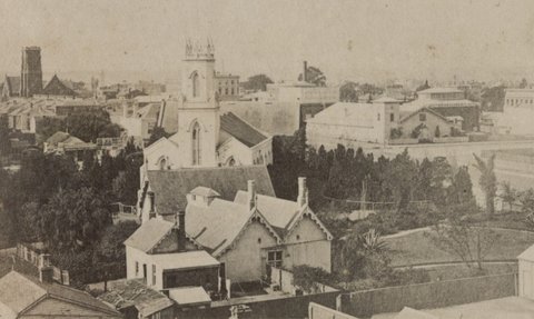 View of Melbourne - buildings and surrounds, Vic, 1880–1910