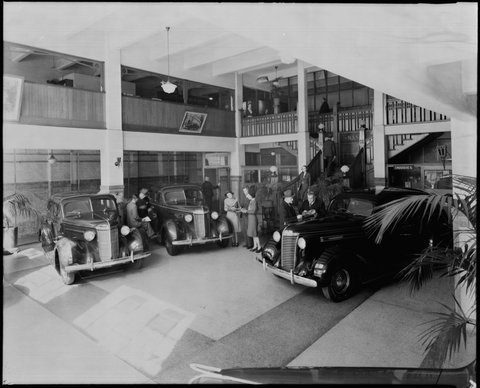 Exterior and interior views of Nash Cars, Rickard Bros., Elizabeth Street, Melbourne, 1930–49