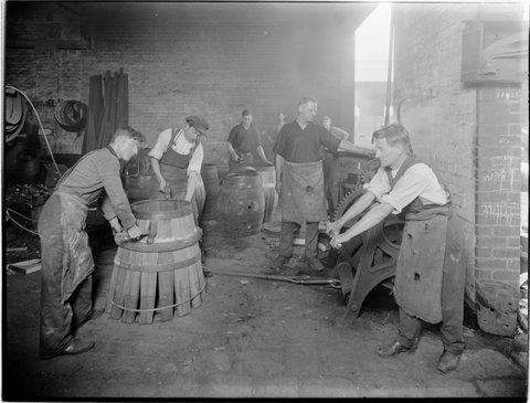 Cooperage at the Carlton Brewery, 1938